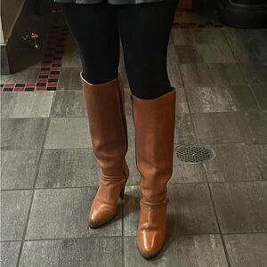 Vintage 70s UK brand Brown Leather Knee-High Boots